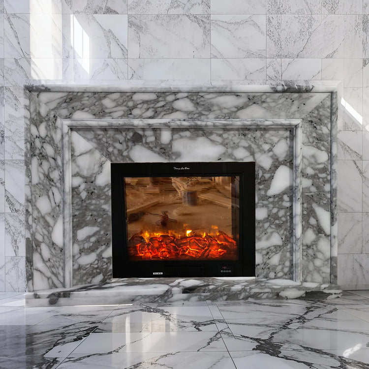 Modern Arabescato Fireplace Surround