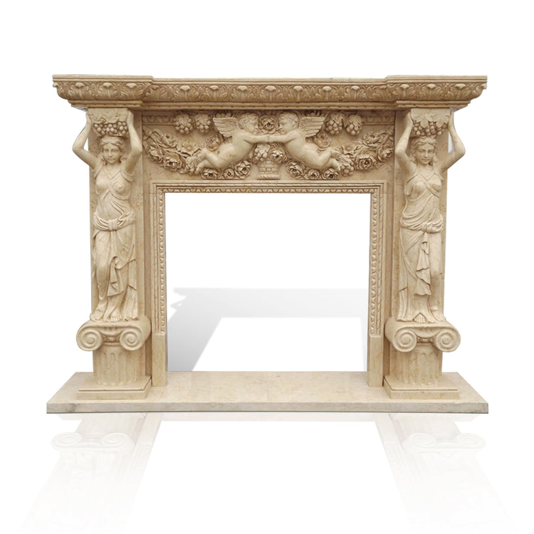 Honed Marble Fireplace Surround Antique Style