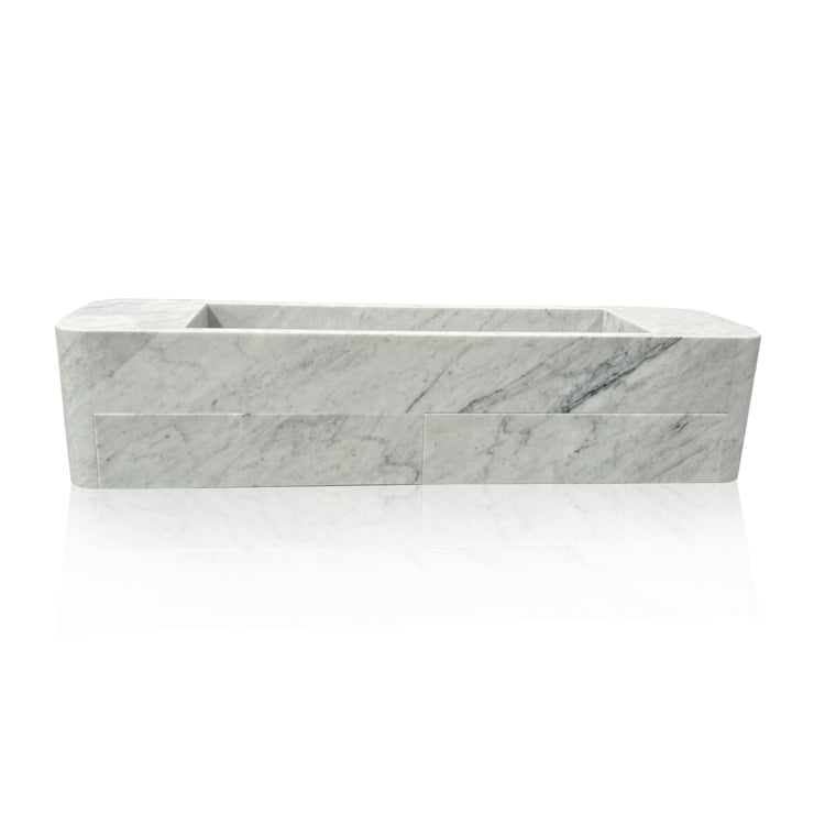 Floating Marble Sink 60 Inch Italy Carrara Marble