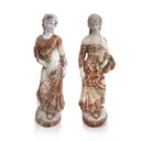 Harvest Maidens – Dual Marble Statue Pair