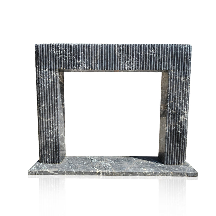 Black Marble fireplace modern fluted design