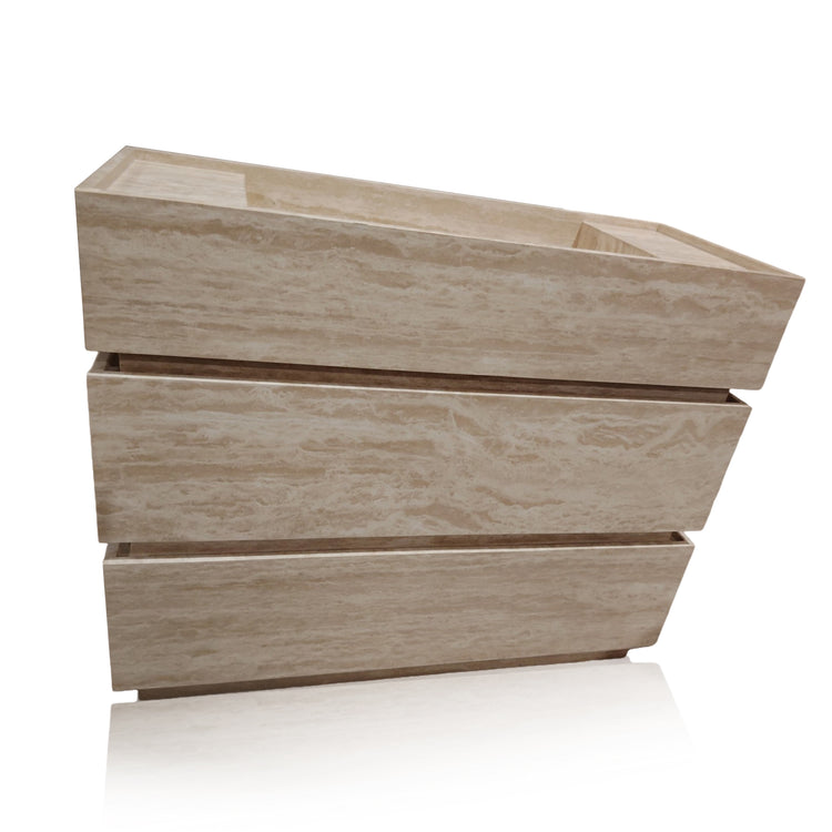 Travertine Bathroom Vanity with Drawer and Sink
