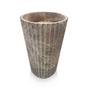 Fluted Marble Pedestal Sink Light Emperador (16.14" by 16.14" by 33.46")