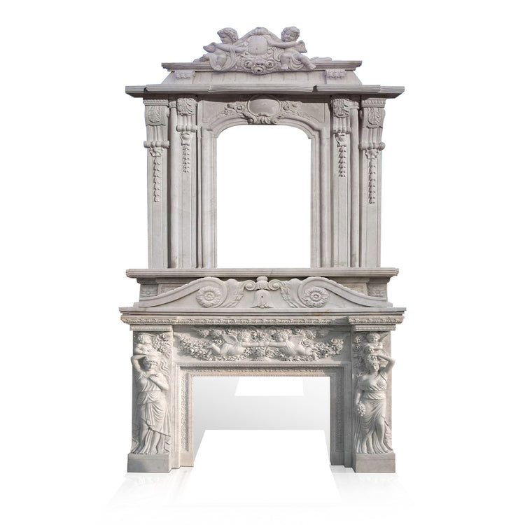 Antique Marble Fireplace Mantel