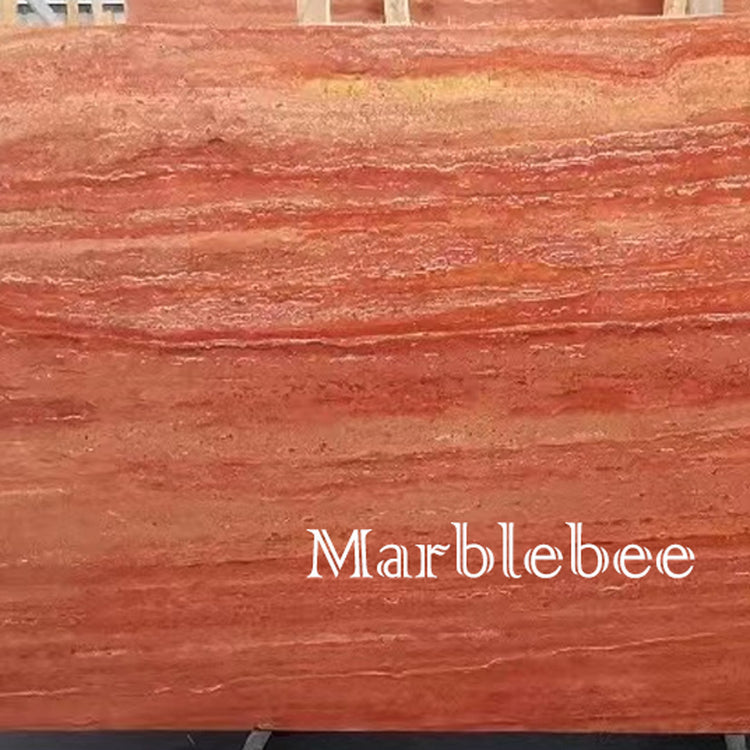 Red Travertine Marble Slab