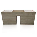 Marble vanity top floating with sink and custom double drawer