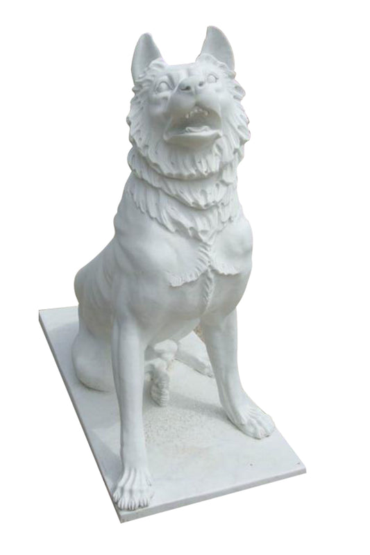 Marble dog statue
