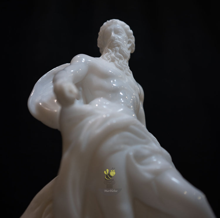 Statue of Neptune in White Marble