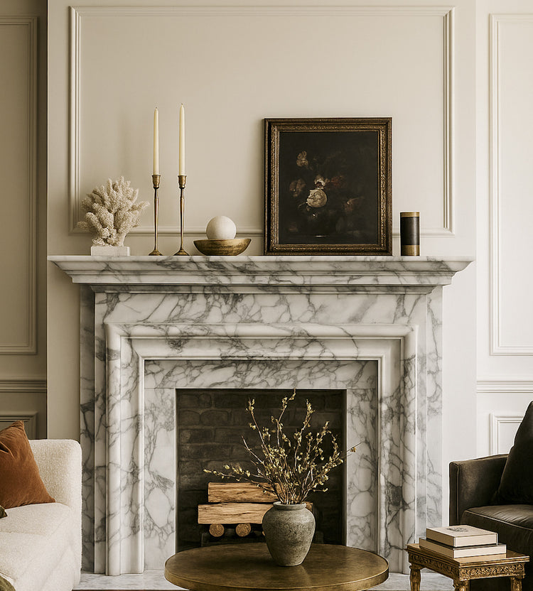 Marble Fire surround Arabescato