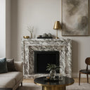 Large Arabescato Marble Fireplace and Surround