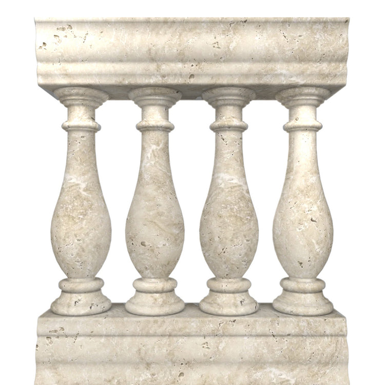 Beige Travertine Outdoor Railing For Stone Steps