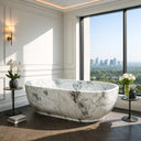 Stone bathtub Custom-Made Oval shape Natural stone Soaking Tub