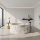 Stone soaking tub customized by Marblebee