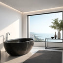 Stone bathtub made of natural black marble