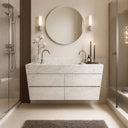 Floating Marble Vanity with custom drawers Italy Arabescato Marble