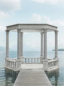 Pergola colonne en marbre blanc