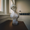 Marble Bust of a Lady in Floral Elegance