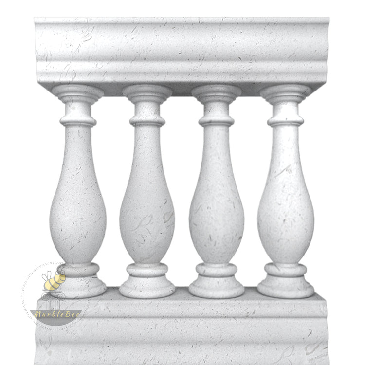 Beige Travertine Outdoor Railing For Stone Steps