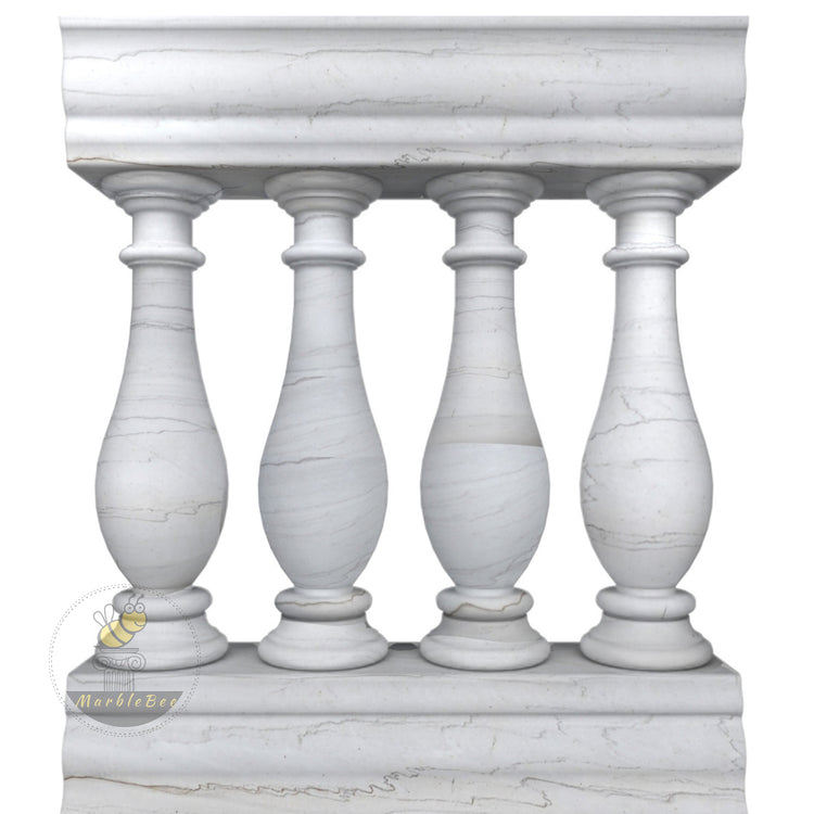 Beige Travertine Outdoor Railing For Stone Steps