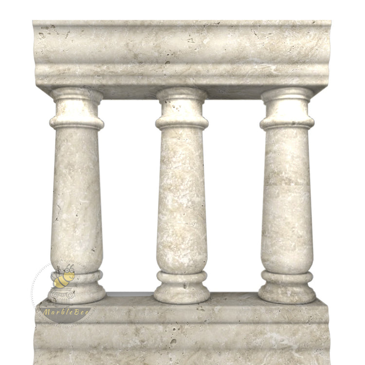 Beige Limestone Outdoor Stone Stair Railing