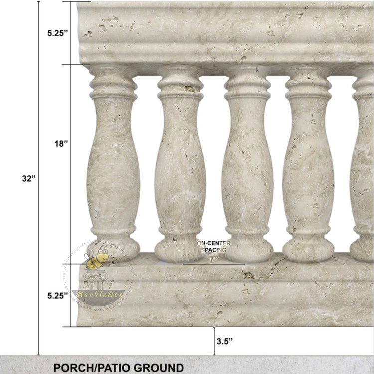 Beige Granite Step Railings