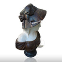 Elegant Marble Bust Sculpture of Charming woman in Hat