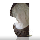 Elegant Marble Bust Sculpture of Charming woman in Hat