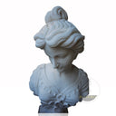 Marble Bust of a Lady in Floral Elegance