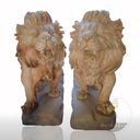 Sunset Red Marble Lion Statue
