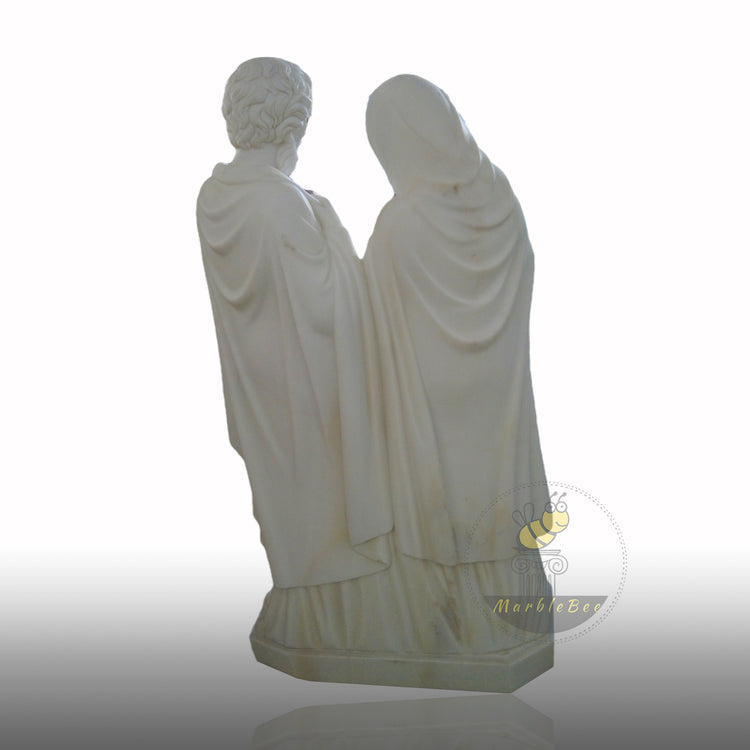 Baby Jesus with Mary and Joseph Marble Statue