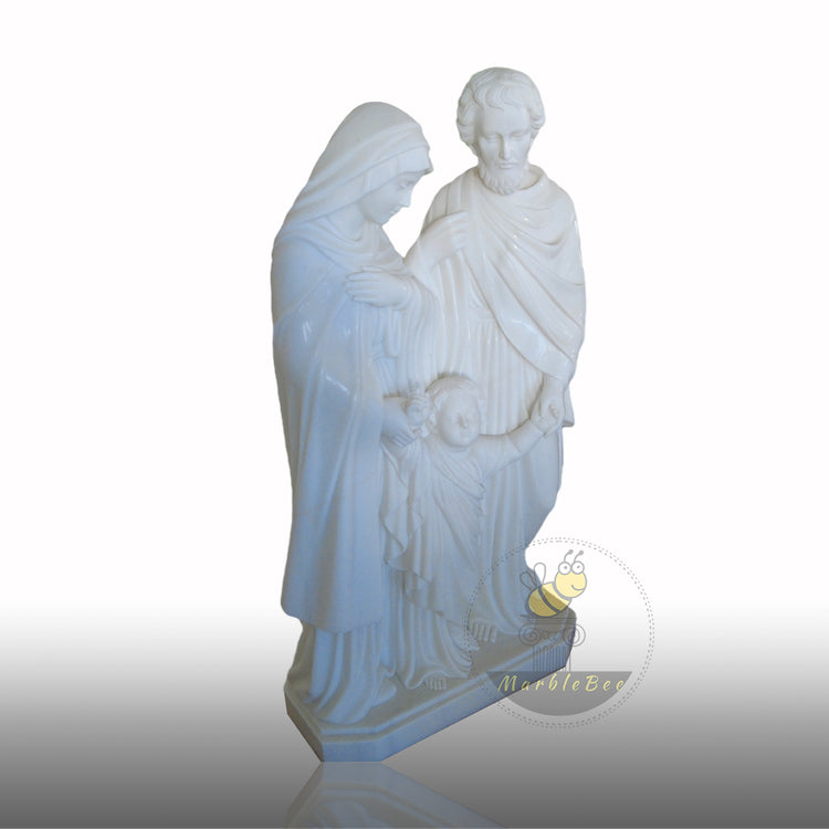 Baby Jesus with Mary and Joseph Marble Statue