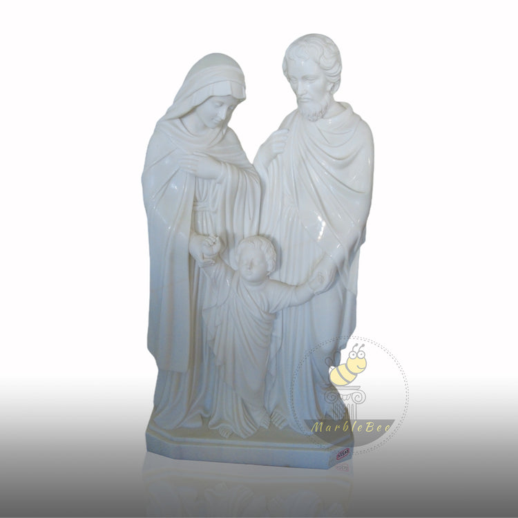 Baby Jesus with Mary and Joseph Marble Statue
