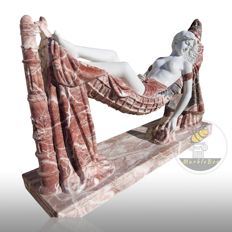 Outdoor Garden Statue of Nude Sleeping Lady