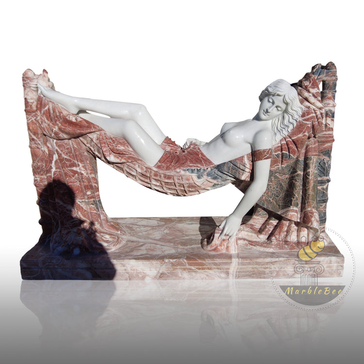 Outdoor Garden Statue of Nude Sleeping Lady