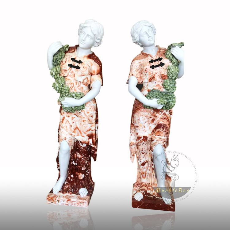 Marble Garden Statues with ornaments