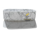 Calacatta white marble soaking tub