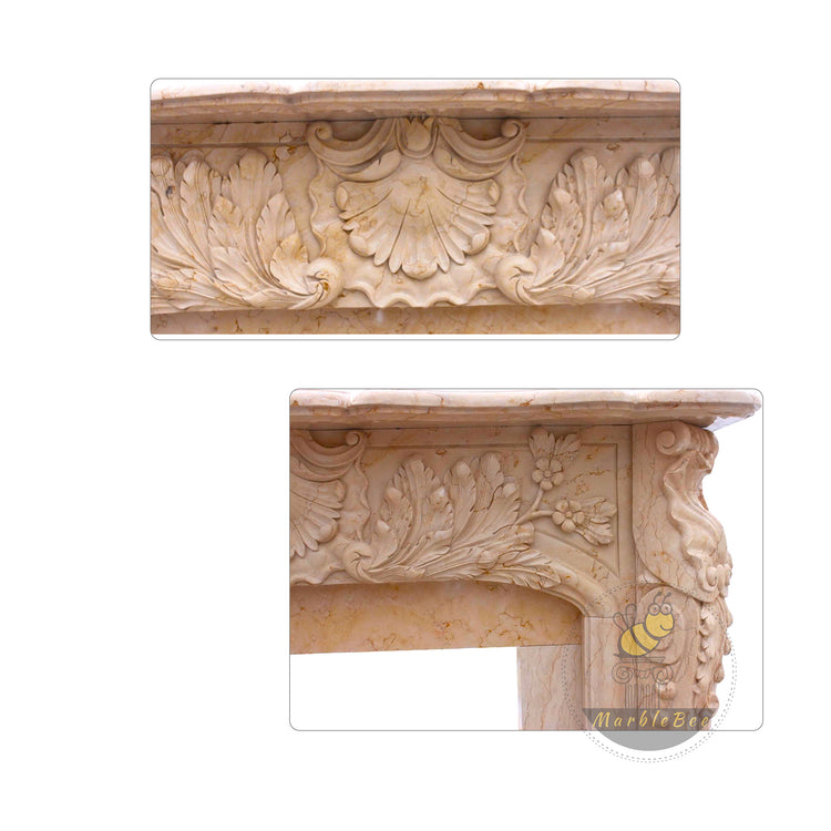 Fire Marble Hearth Hand-carved by Marblebee