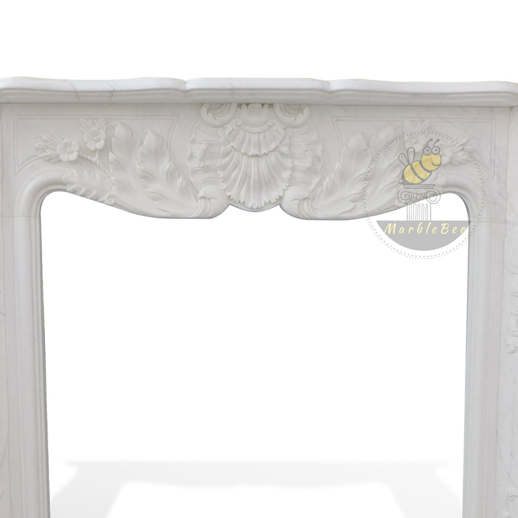 White Marble Gas Fireplace