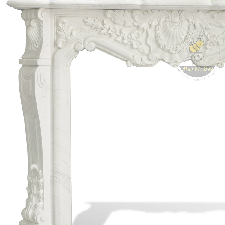 White Marble Gas Fireplace