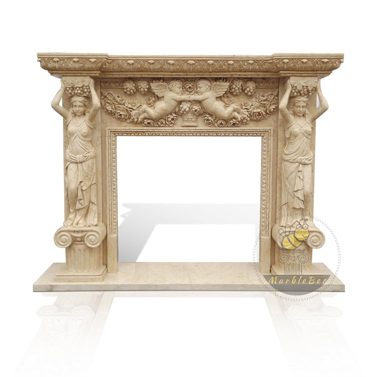 Honed Marble Fireplace Surround Antique Style
