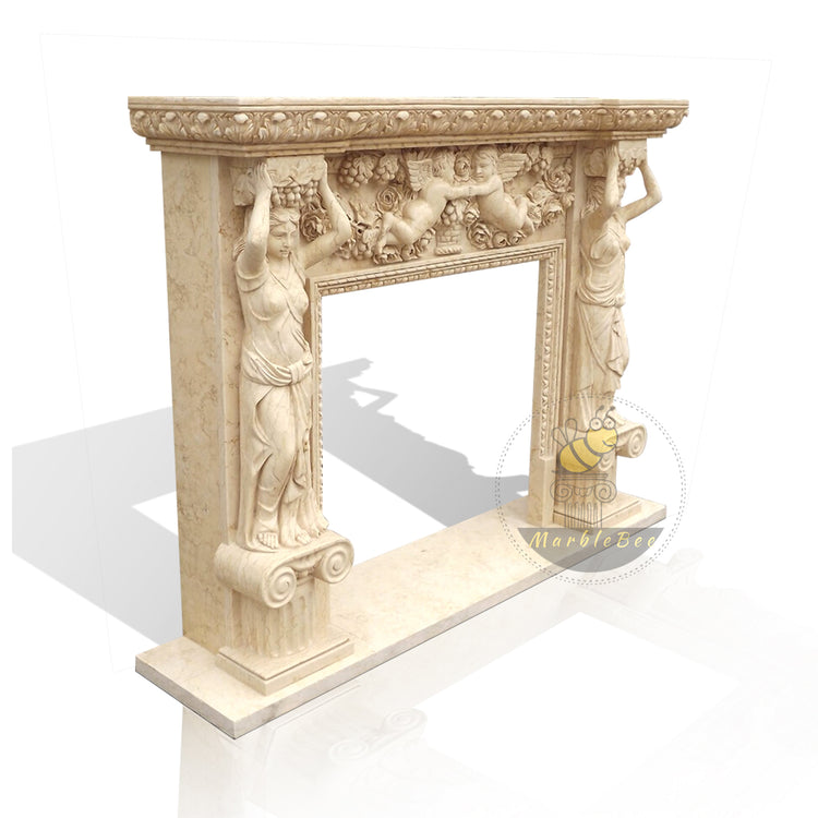 Honed Marble Fireplace Surround Antique Style