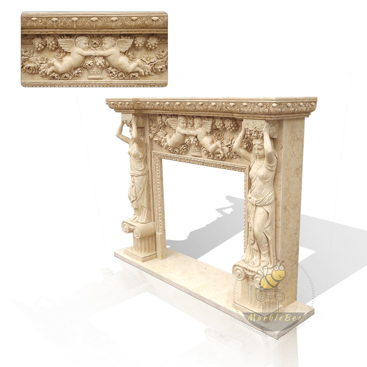 Honed Marble Fireplace Surround Antique Style