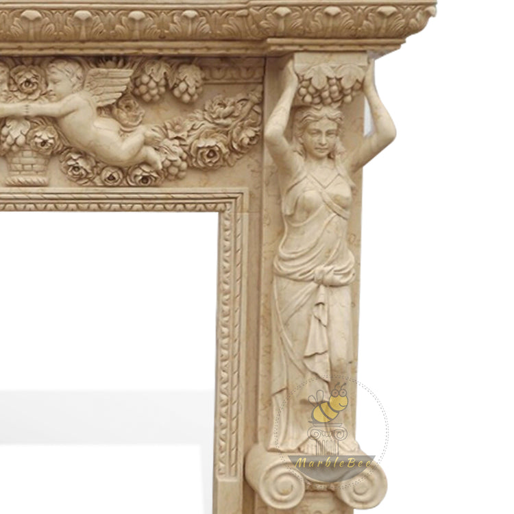 Honed Marble Fireplace Surround Antique Style