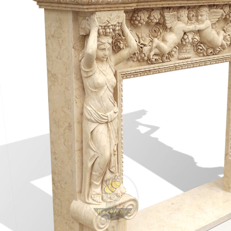 Honed Marble Fireplace Surround Antique Style