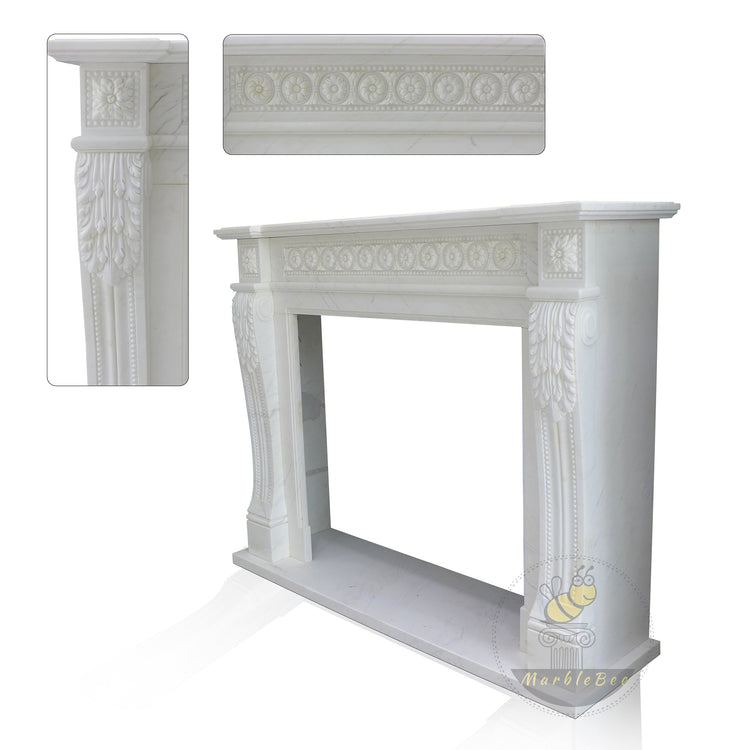 White Marble Fire Surround and Hearth