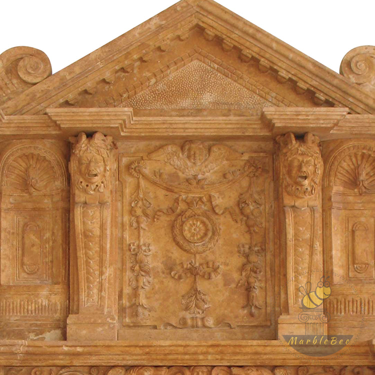 Custom Travertine Fireplace overmantel Surround