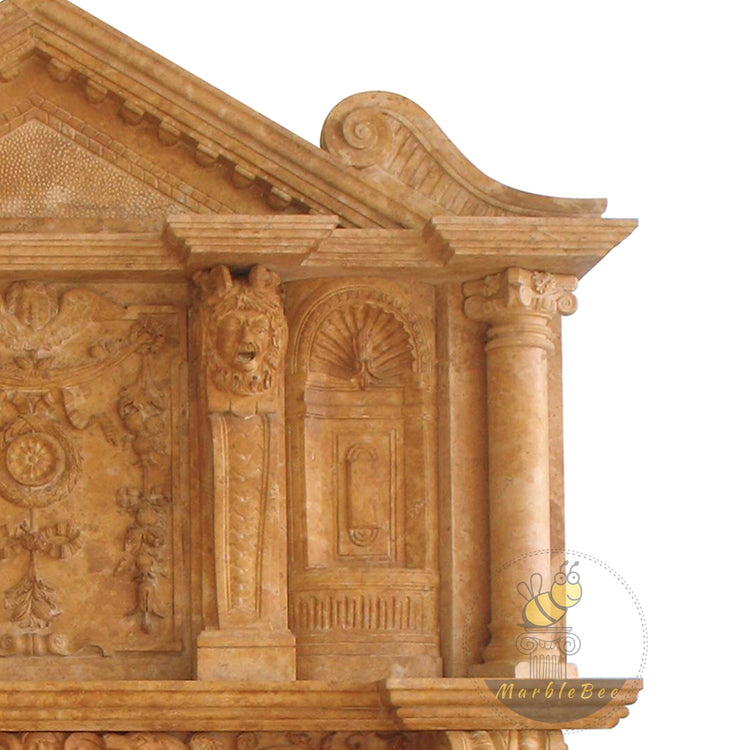 Custom Travertine Fireplace overmantel Surround