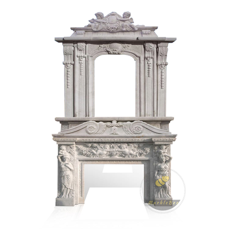 Antique Marble Fireplace Mantel