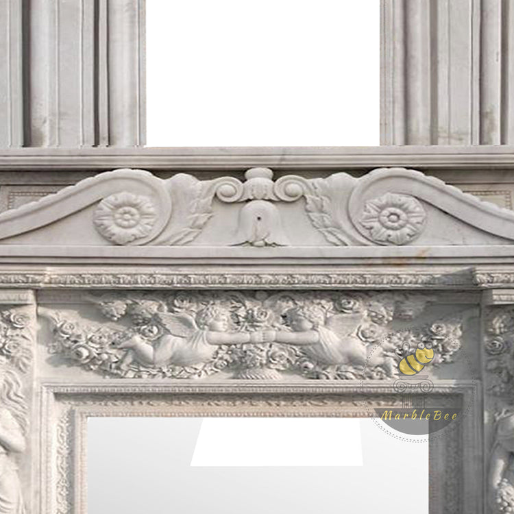 Antique Marble Fireplace Mantel