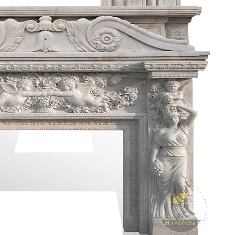 Antique Marble Fireplace Mantel